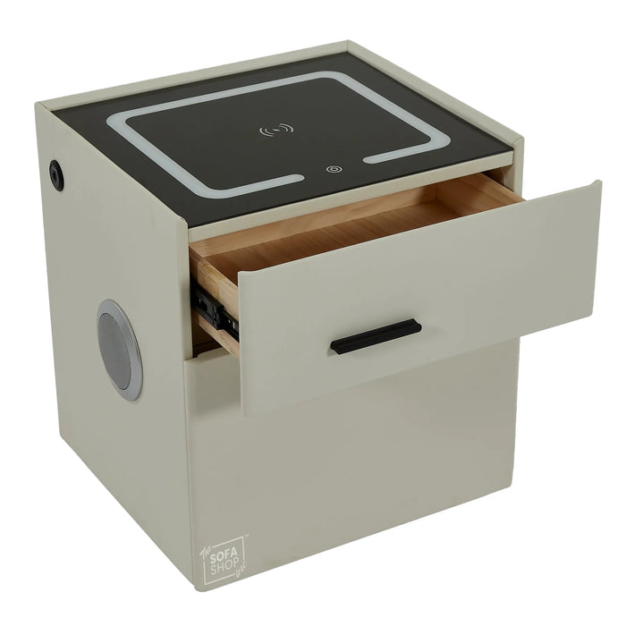 Smart Nightstand | Off-White | Hidden Safe + Wireless Charging | 50x40x45cm | California