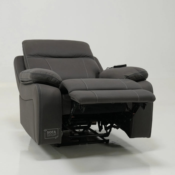1 Seater Smart Tech Electric Recliner Cinema Chair | Grey Resilience Fabric | Sample | Vinsonova
