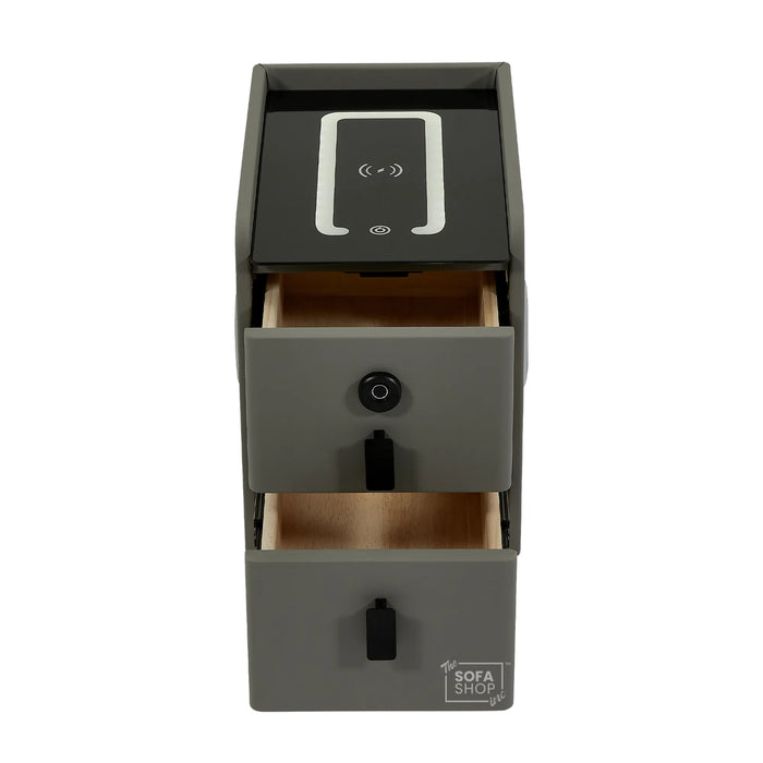 Slim Smart Nightstand | Fingerprint Lock + Wireless Charging | 25x40x45cm | Phoenix
