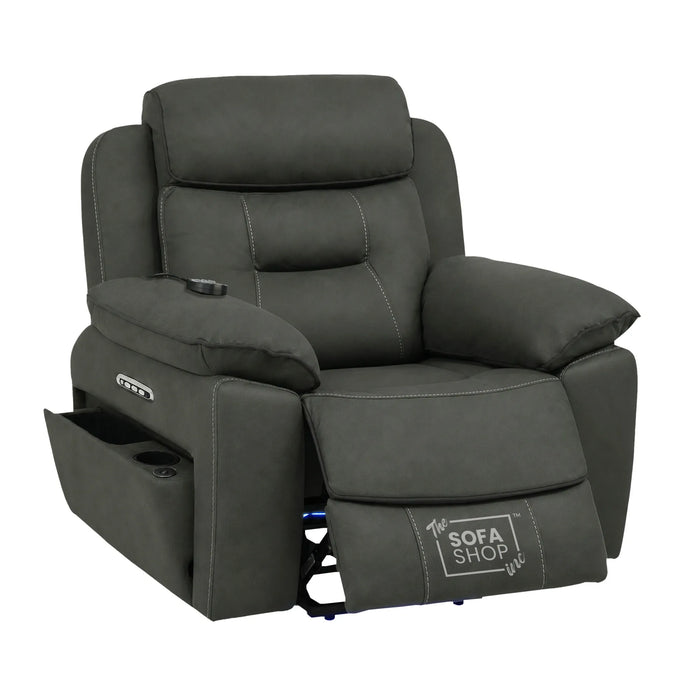 1 Seater Smart Tech Riser Recliner Cinema Chair | Green Fabric | Florence