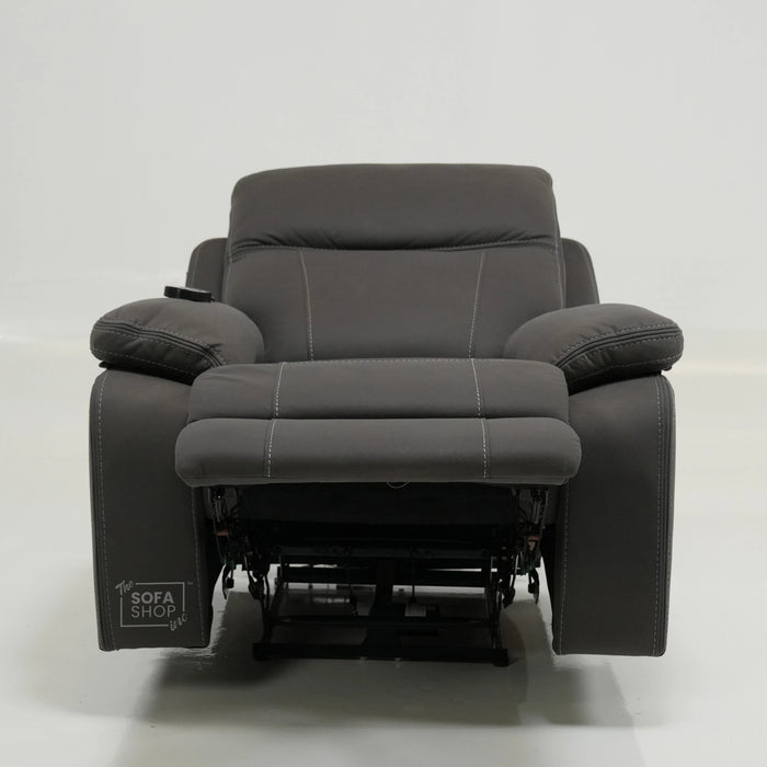 1 Seater Smart Tech Electric Recliner Cinema Chair | Grey Resilience Fabric | Sample | Vinsonova