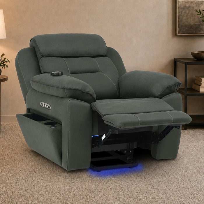 1 Seater Smart Tech Riser Recliner Cinema Chair | Green Fabric | Florence