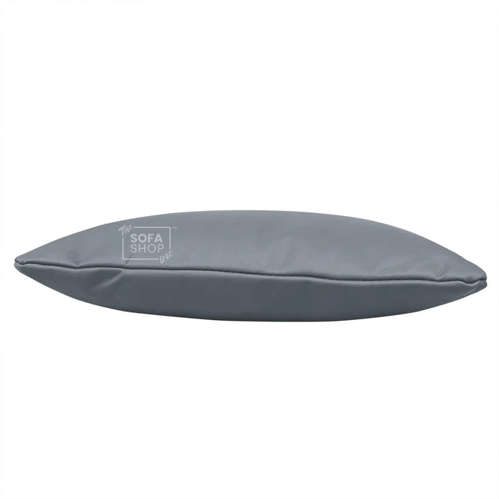 Grey Aesthetic Leather Cushion | 45x45cm