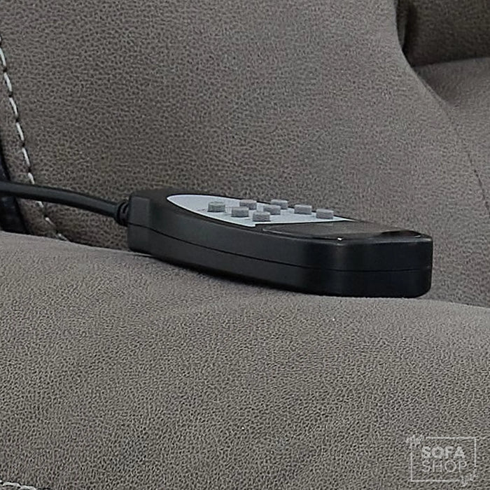 2 Piece Smart Tech Electric Recliner Cinema Sofa Set | Graphite Grey Fabric Sofa Suite | Tuscany