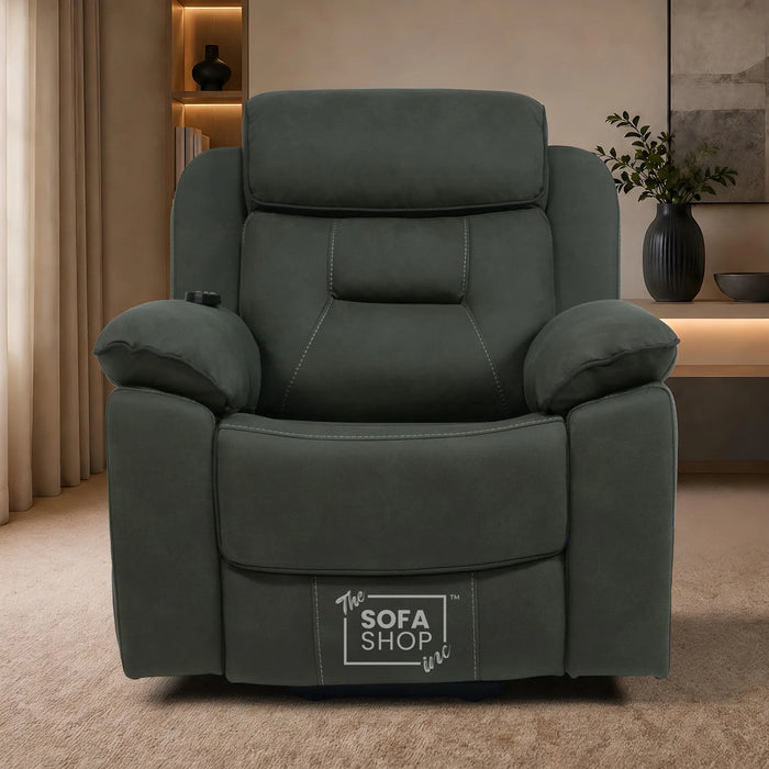 1 Seater Smart Tech Riser Recliner Cinema Chair | Green Fabric | Florence