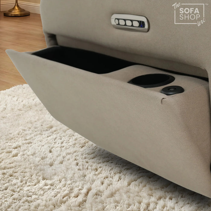 1 Seater Smart Tech Riser Recliner Cinema Chair |  Beige Fabric | Florence