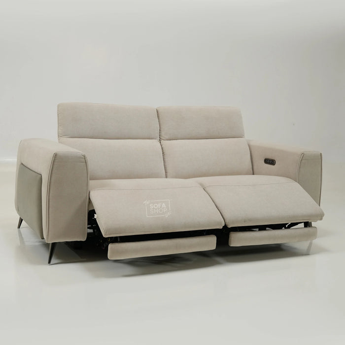 3 Seater Smart Electric Sofa | Beige Fabric | Sample | Cadenza