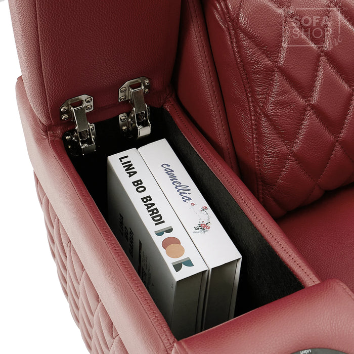 1 Seater Smart Tech Electric Recliner Cinema Chair | Luxury Theatre Seating | Red Real Leather | Assisi
