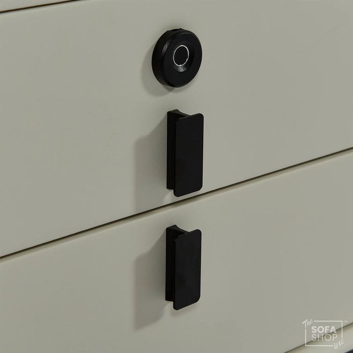 Smart Nightstand | Off-White | Fingerprint Lock + Wireless Charging | 50x40x45cm | Miami