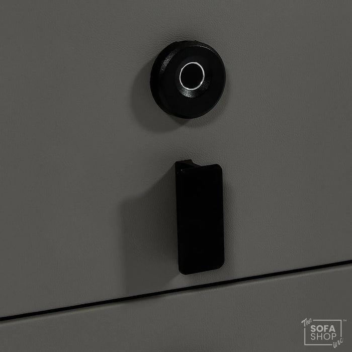 Slim Smart Nightstand | Fingerprint Lock + Wireless Charging | 25x40x45cm | Phoenix