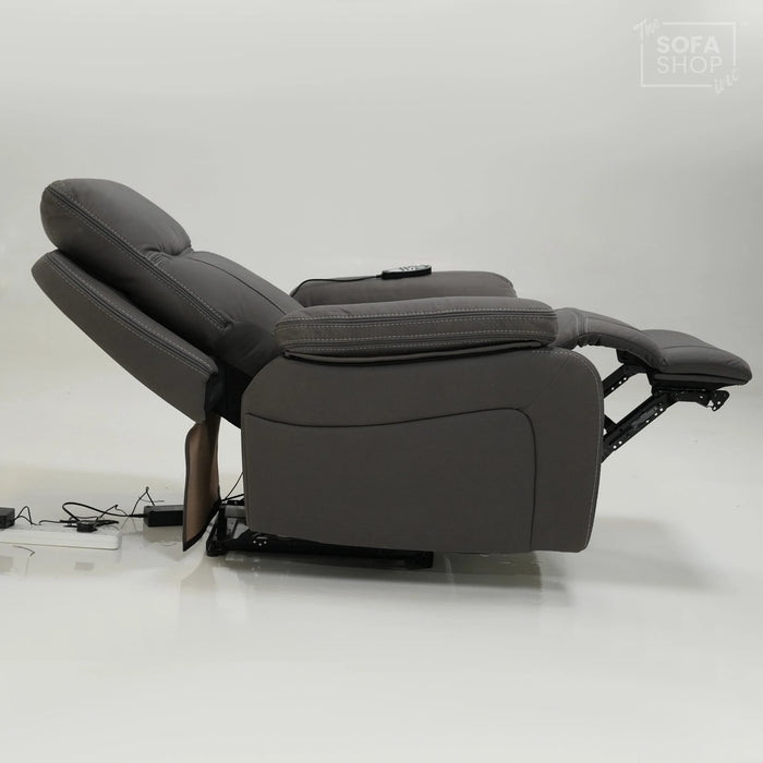 1 Seater Smart Tech Electric Recliner Cinema Chair | Grey Resilience Fabric | Sample | Vinsonova