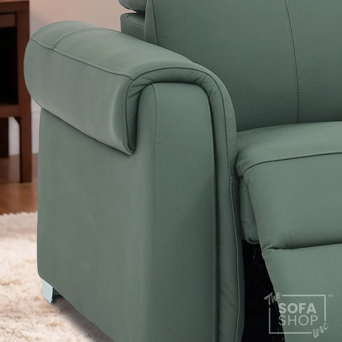 1 Seater Electric Recliner Chair | Green Real Leather | Turin