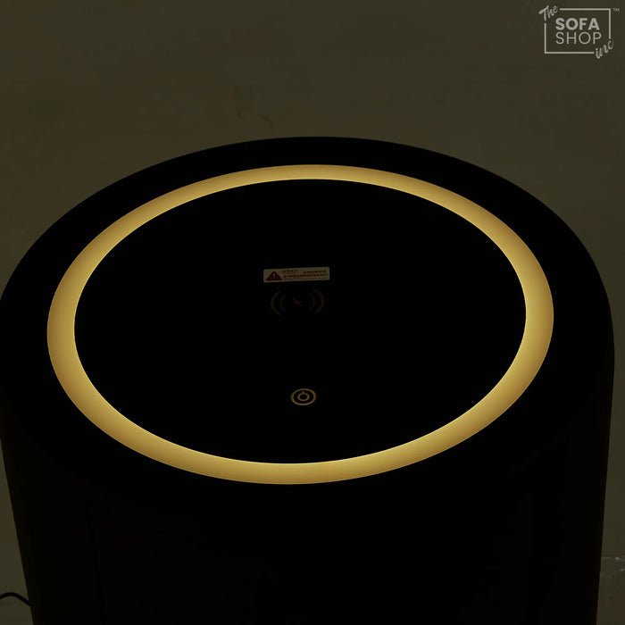 Smart Nightstand | Grey | LED + Bluetooth + Wireless Charging | 45x45x50cm | Nashville