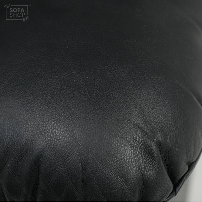 2 Seater Manual Recliner in Black Leather | Manual Reclining Mechanism | With Scratched Armrest & Ripped Side Panel | Trento | Free Assembly | Second Hand Sofa 15