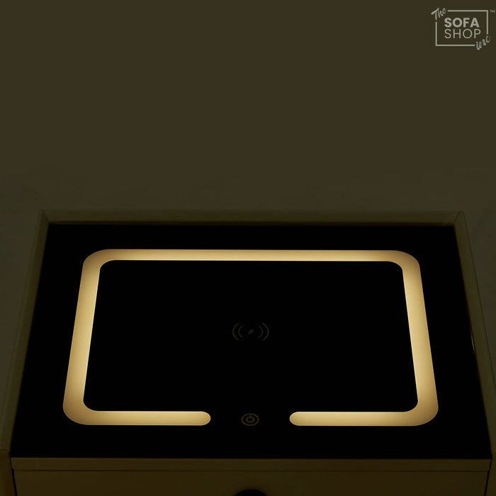 Smart Nightstand | Off-White | Hidden Safe + Wireless Charging | 50x40x45cm | California