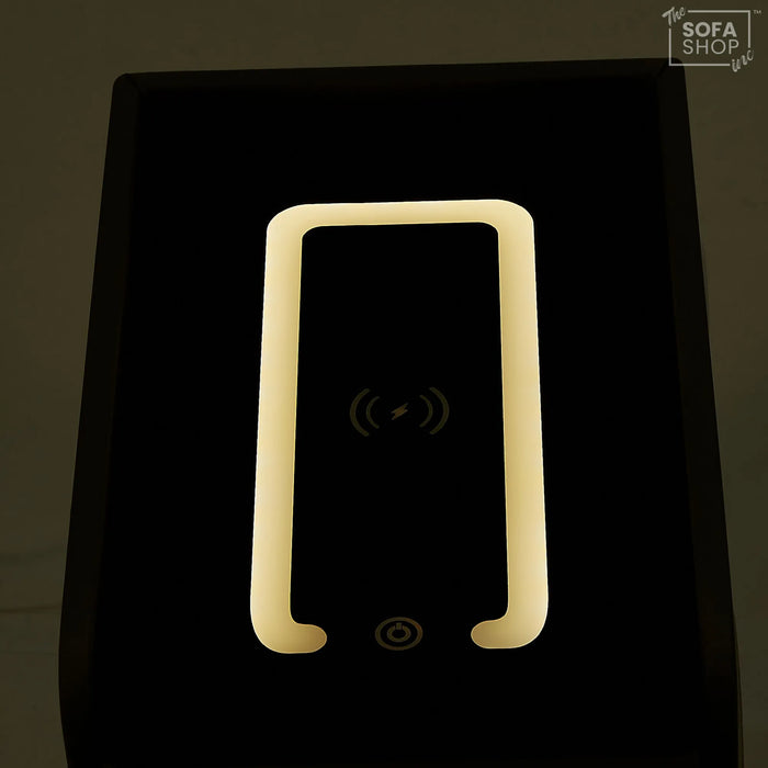 Slim Smart Nightstand | Fingerprint Lock + Wireless Charging | 25x40x45cm | Phoenix