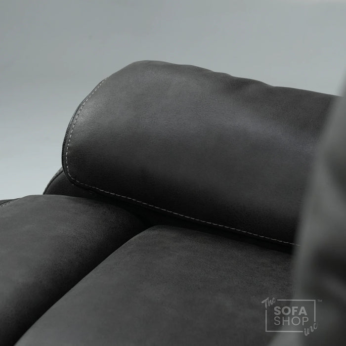 3 Seater Electric Fabric Recliner Sofa with USB, Adjustable Headrest & Storage Box  | Used, No Middle Drop-Down | Vinson | SHS 206 | The Sofa Shop