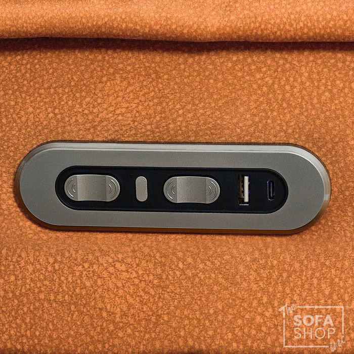 1 Seater Smart Tech Electric Recliner Cinema Chair | Orange Fabric | Vinsonova