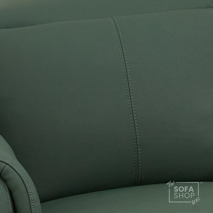 2 Seater Smart Tech Electric Recliner Cinema Sofa | Green Real Leather | Turin