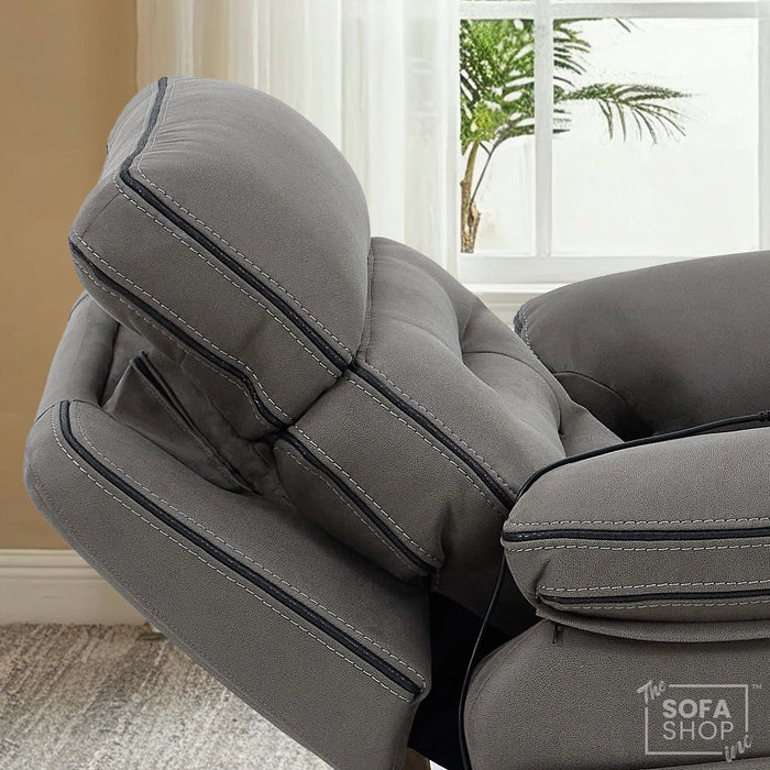 1 Seater Smart Tech Electric Recliner Cinema Chair | Graphite Grey Fabric | Tuscany