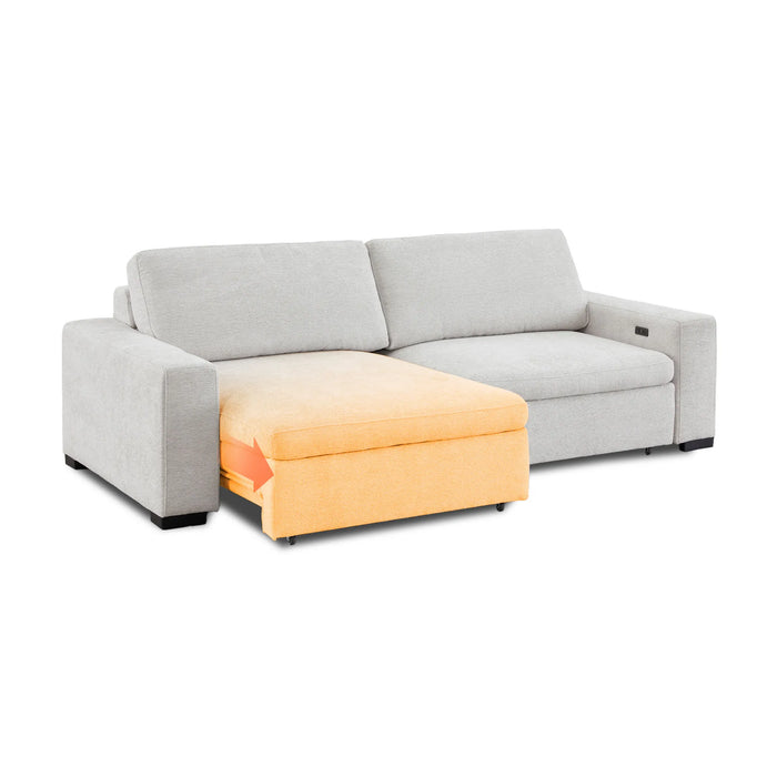 2 Wide Seat Light Grey Electric Sliding Sofa | Palma