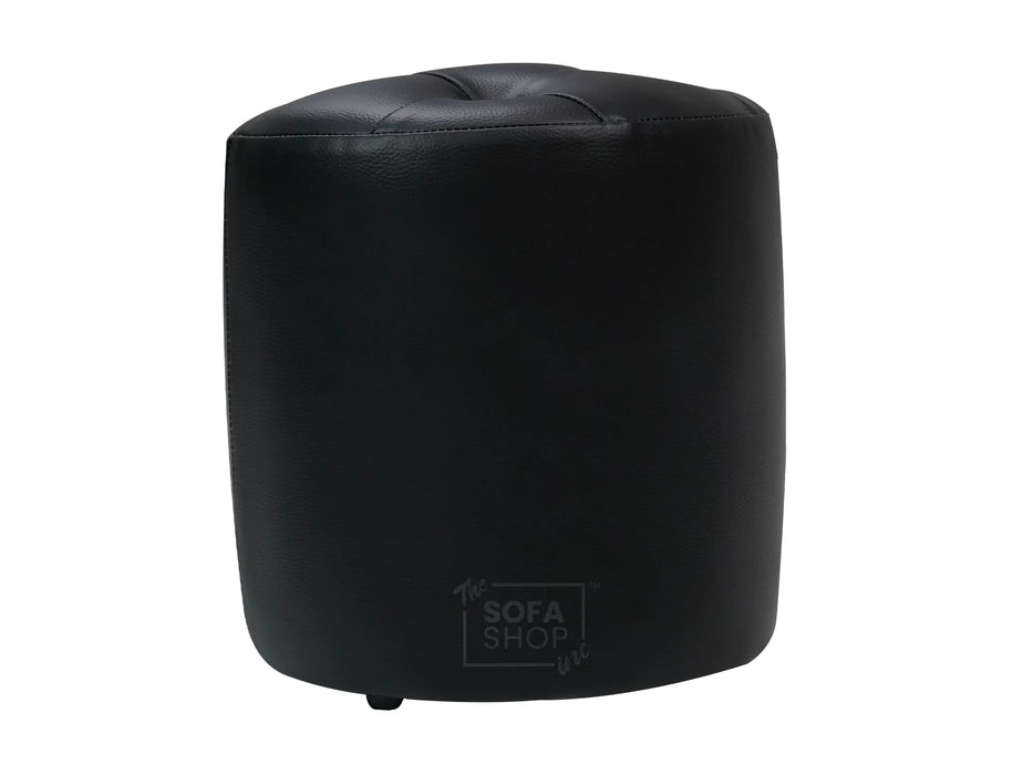 Black Aesthetic Leather Footstool - Vaneto