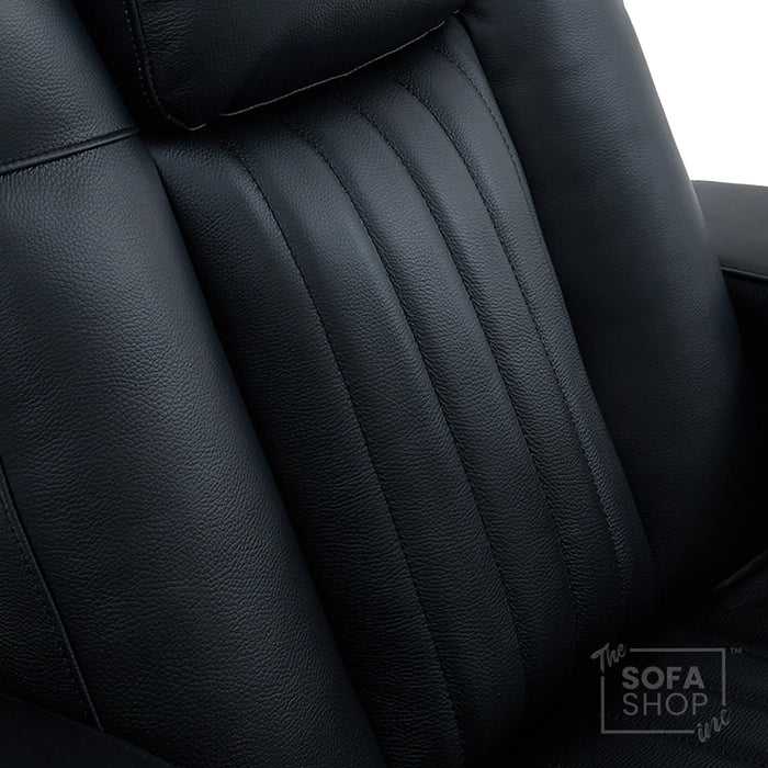 2 Seater Smart Tech Electric Recliner Cinema Sofa | Luxury Theatre Seating | Black Real Leather | Capri