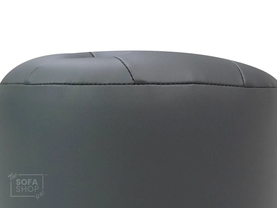 Grey Aesthetic Leather Footstool - Vaneto