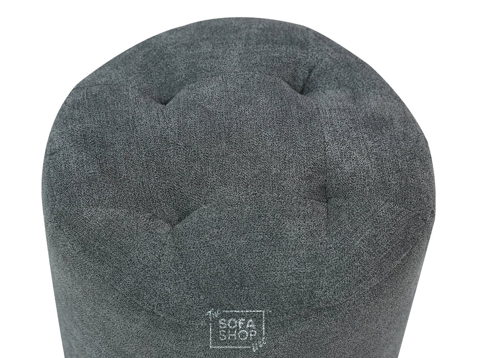 Fabric Footstool in Dark Grey - Vaneto