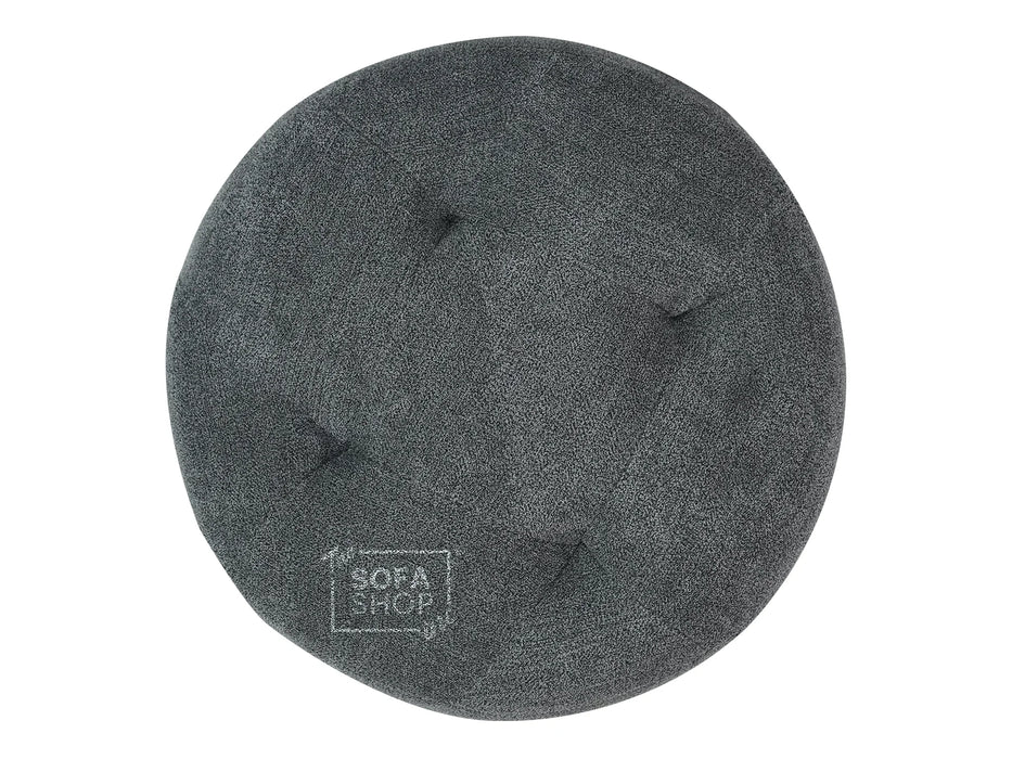 Fabric Footstool in Dark Grey - Vaneto