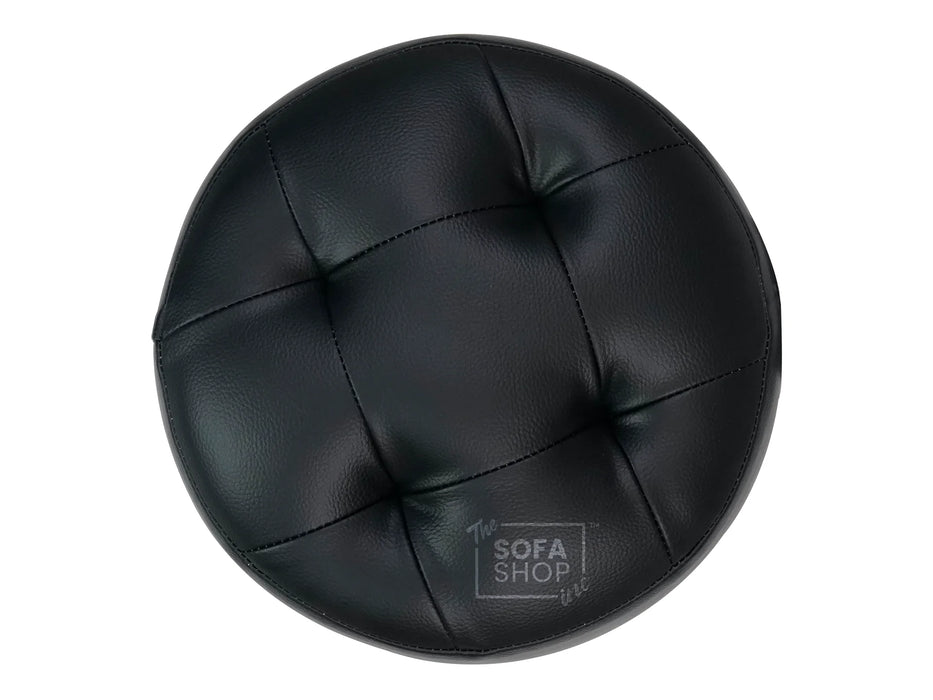 Black Aesthetic Leather Footstool - Vaneto