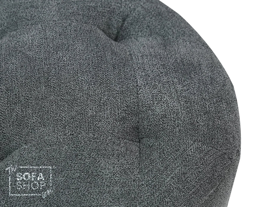 Fabric Footstool in Dark Grey - Vaneto