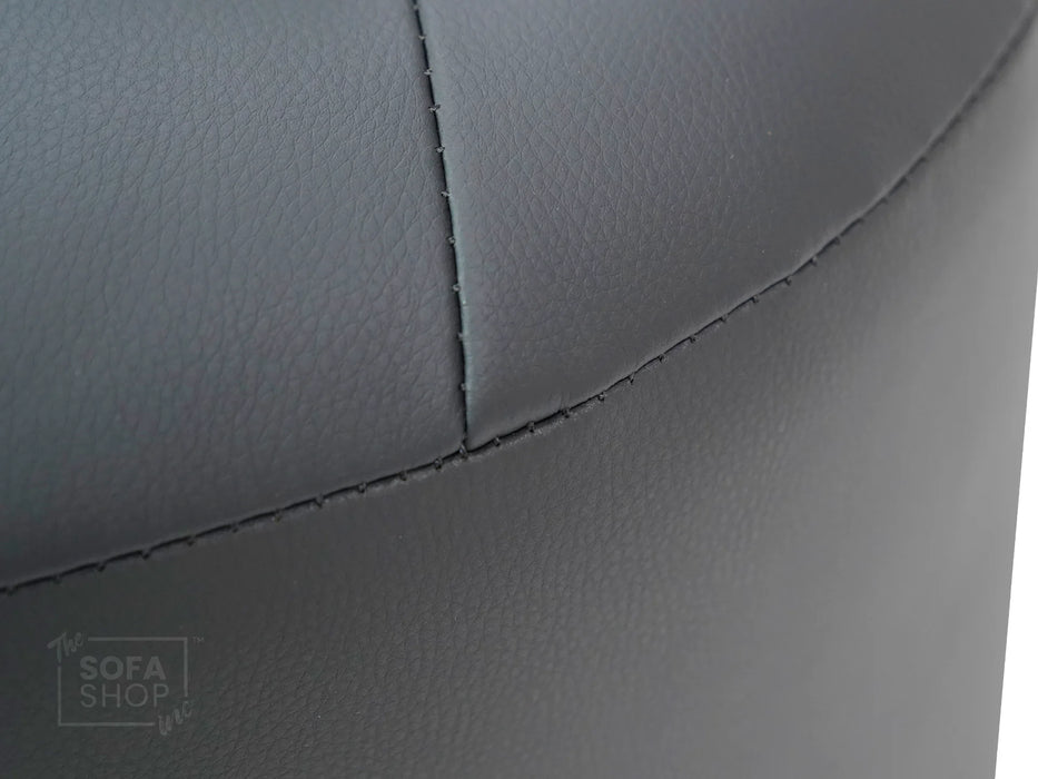 Grey Aesthetic Leather Footstool - Vaneto