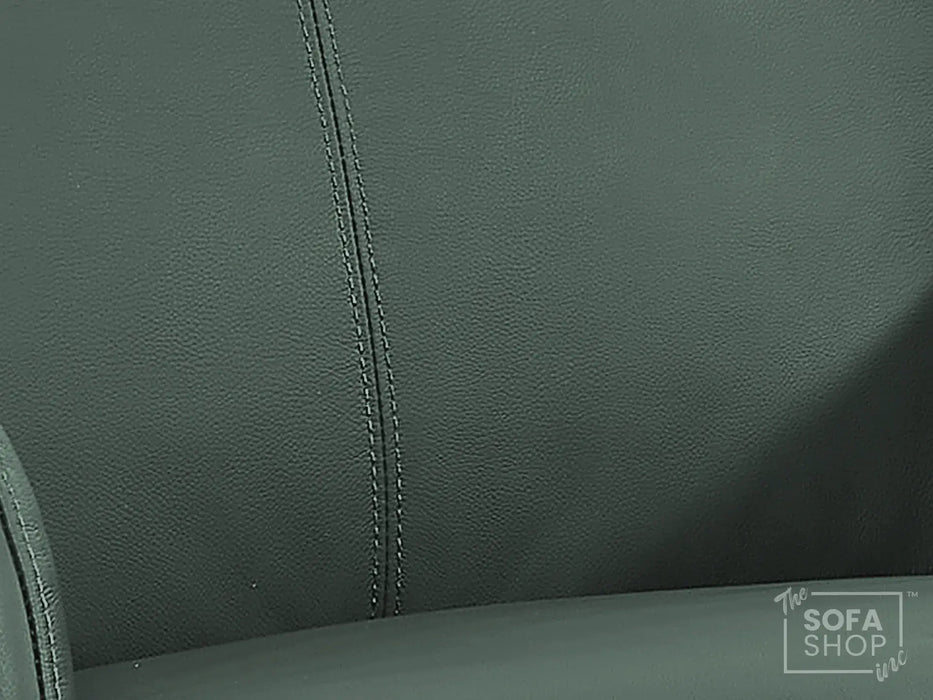 2 Seater Electric Recliner Sofa | Green Real Leather | Turin