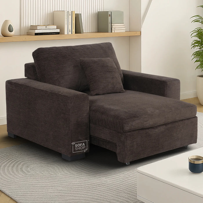 1 Wide Seat Electric Sliding Chair | Brown | Palma