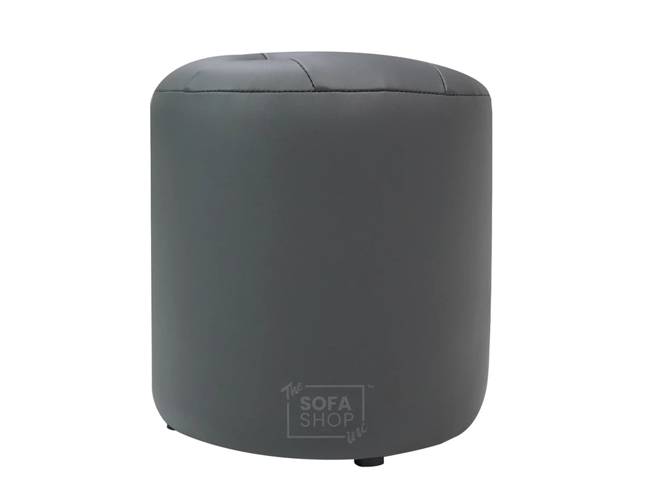 Grey Aesthetic Leather Footstool - Vaneto