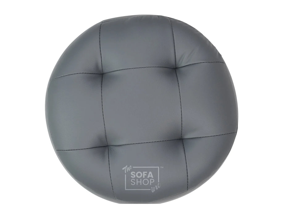 Grey Aesthetic Leather Footstool - Vaneto