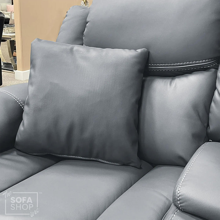 Grey Aesthetic Leather Cushion | 45x45cm
