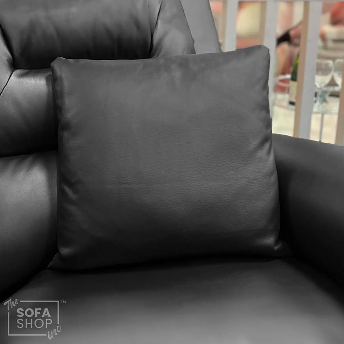 Decorative Pillows in Black Leather | Premium Leather Cushion With Shape-Retaining Fill + Wipe-Clean Finish | The Sofa Shop