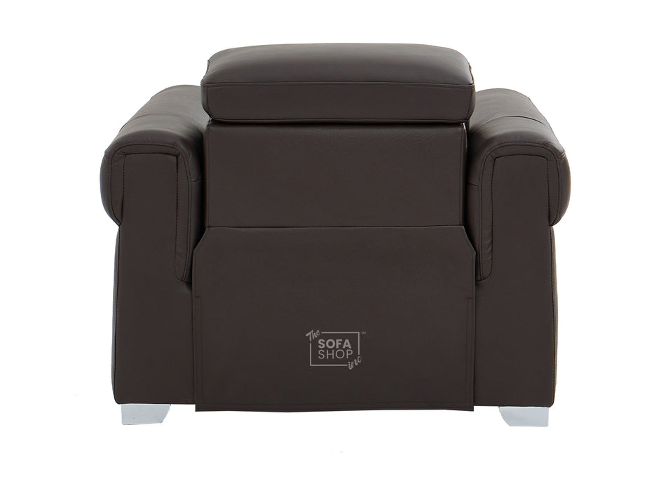 1 Seater Electric Recliner Chair | Brown Real Leather | Turin