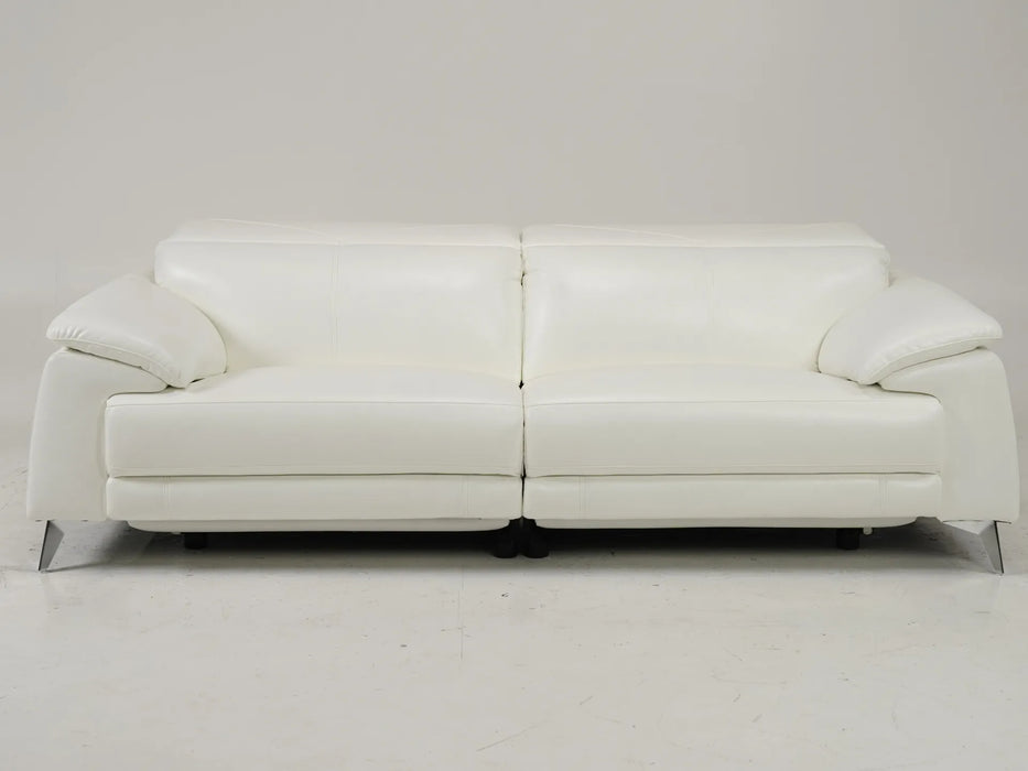 3 Seater Real Leather Electric Recliner Sofa in White | Power Recliner With USB-C/USB-A | Como | Ex Display | The Sofa Shop