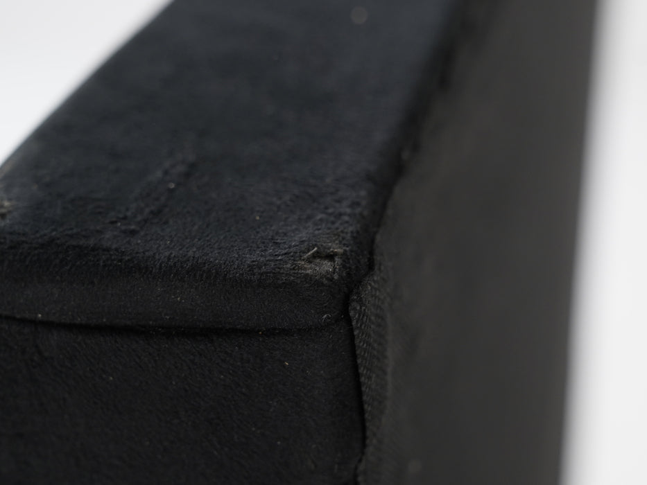 Black Plush Diamond Quilted Bed Frame | Slightly Worn Corner on Side Panel | Ex Display Bed in Like-New Condition
