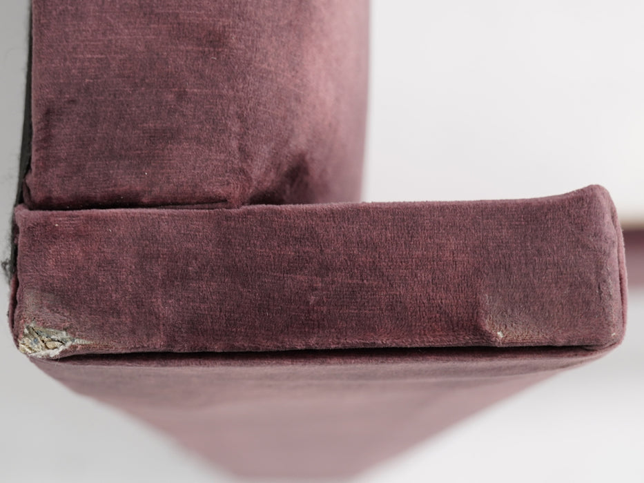 Burgundy Velvet Wingback Bed Frame | Two Ripped Corners on Footboard Upholstery | Ex Display Bed Frame
