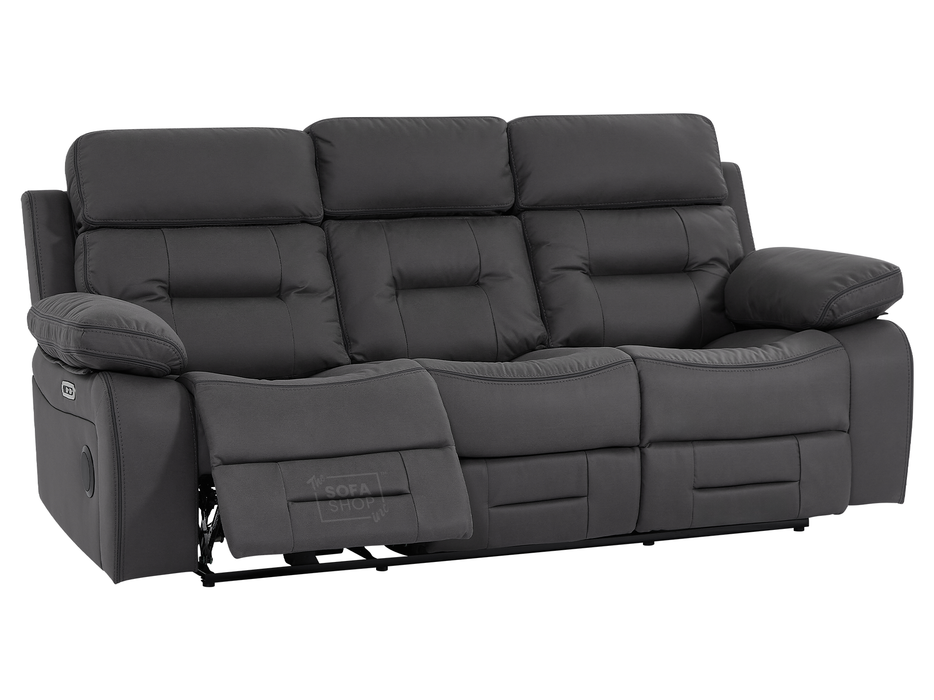 3 Seater Smart Tech Electric Recliner Cinema Sofa | Grey Fabric | Sicily