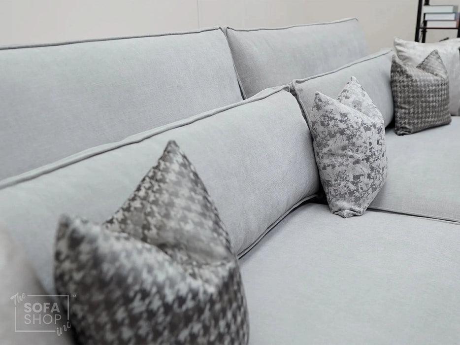 4 Seater Beige Fabric Sofa | Modern Design with High-Back Support & Comfortable Padding | Vicenza | The Sofa Shop