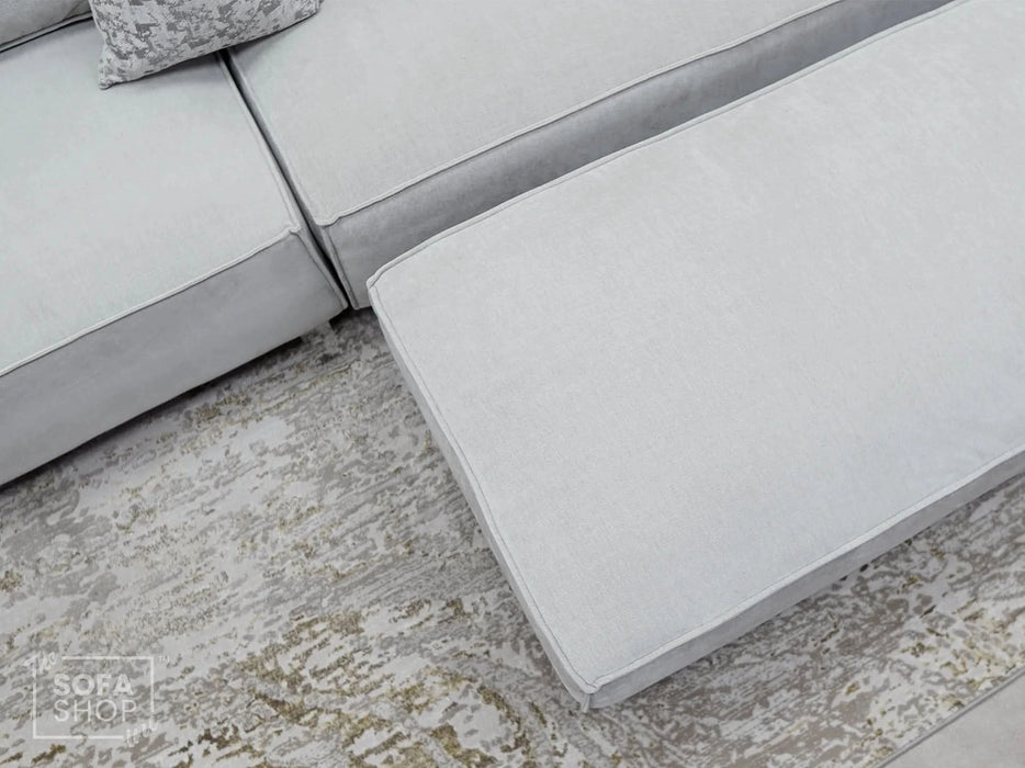 4 Seater Beige Fabric Sofa | Modern Design with High-Back Support & Comfortable Padding | Vicenza | The Sofa Shop
