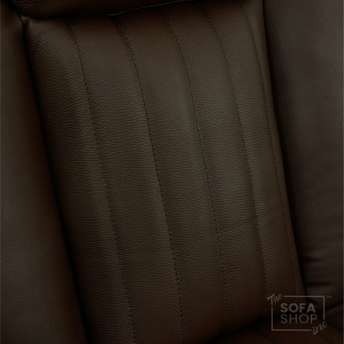 2 Seater Smart Tech Electric Recliner Cinema Sofa | Luxury Theatre Seating | Brown Real Leather | Capri