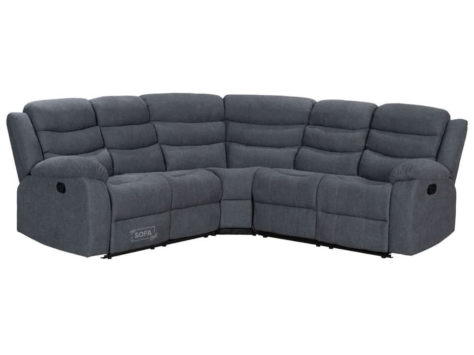Recliner Corner Sofa in Dark Grey Fabric with Drop Down Tables & Cup Holders I Ex-display I Sortino I The Sofa Shop