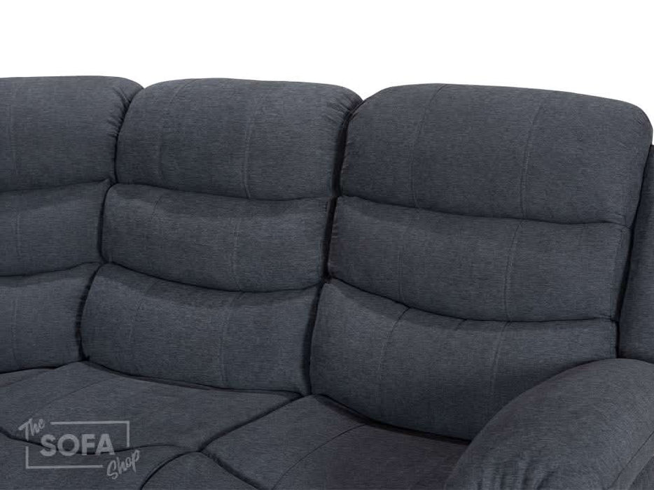Recliner Corner Sofa in Dark Grey Fabric with Drop Down Tables & Cup Holders I Ex-display I Sortino I The Sofa Shop