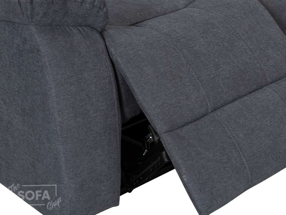 Recliner Corner Sofa in Dark Grey Fabric with Drop Down Tables & Cup Holders I Ex-display I Sortino I The Sofa Shop